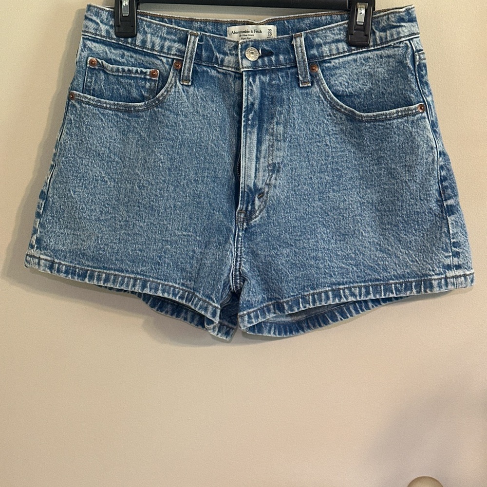 Abercrombie & Fitch Blue Jean Shorts High-Waisted